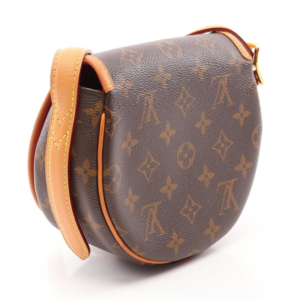 Louis Vuitton Monogram Bag Canvas Tambourin Leather Brown Shoulder Brown
